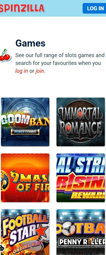 Spin It Casino games on a mobile device